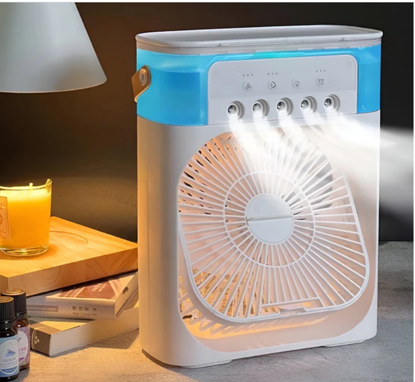 Portable Air Cooler Fan with Water Tank and USB Charging - Mini Air Conditioner for Personal Cooling, Humidifier, and Air Purifier, Perfect for Home, Office, or Outdoor Use