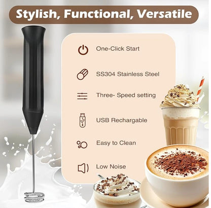 Mini electric coffee blender (36676) -BaristaBlend 3-in-1 Rechargeable Frother, Mixer &amp; Hand Blende