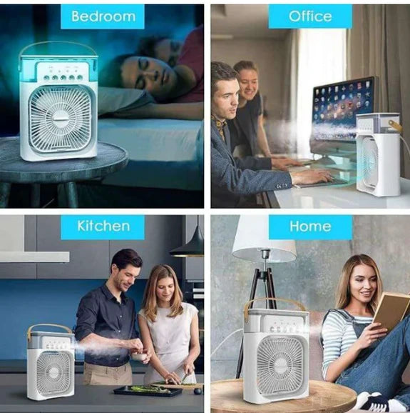 Portable Air Cooler Fan with Water Tank and USB Charging - Mini Air Conditioner for Personal Cooling, Humidifier, and Air Purifier, Perfect for Home, Office, or Outdoor Use
