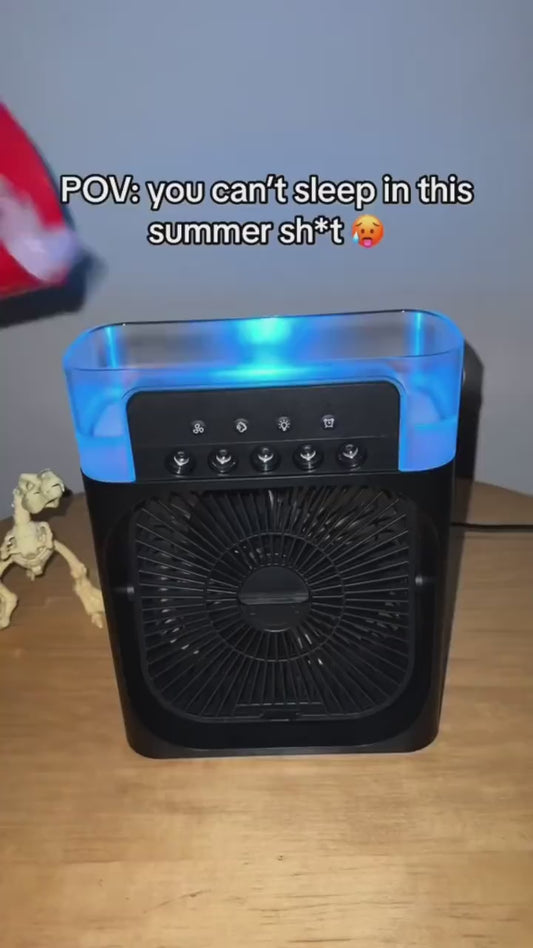 Portable Air Cooler Fan with Water Tank and USB Charging - Mini Air Conditioner for Personal Cooling, Humidifier, and Air Purifier, Perfect for Home, Office, or Outdoor Use